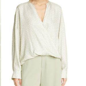 NEW Vince Abstract Dot Long Sleeve Silk Blend Blouse - Size XXS